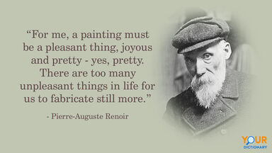 Portrait of Pierre Auguste Renoir with quote