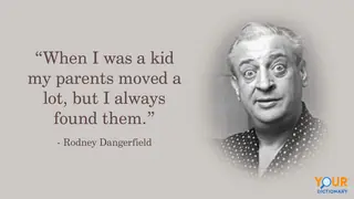 Portrait of Rodney Dangerfield with quote
