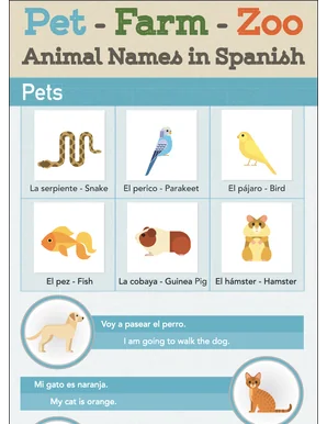 Animal Names Spanish