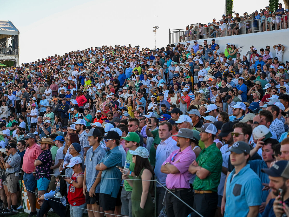 Golf fans watch a tournament in Phoenix