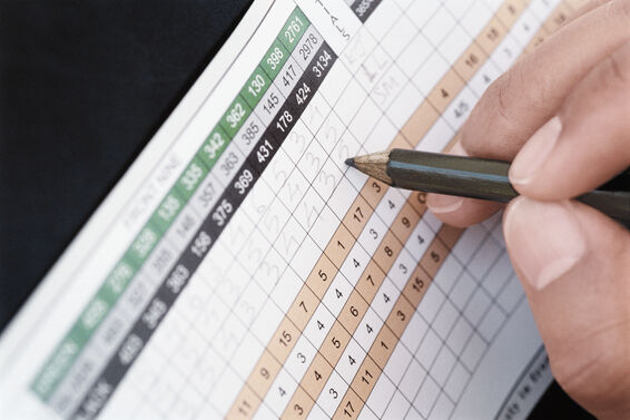Scorecard of golfer breaking 100