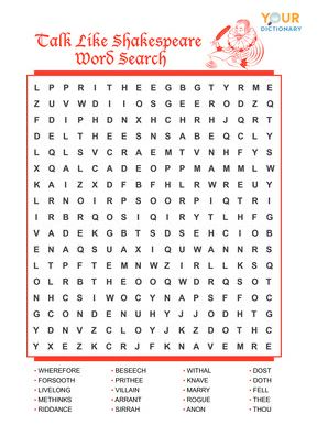 Shakespearean word search