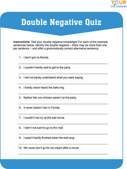 double negative quiz