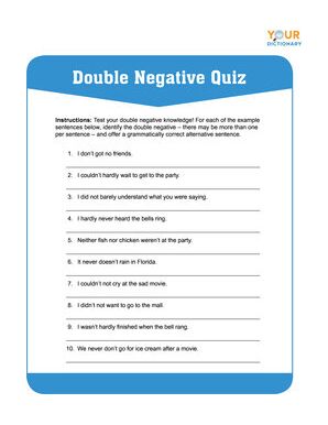 double negative quiz
