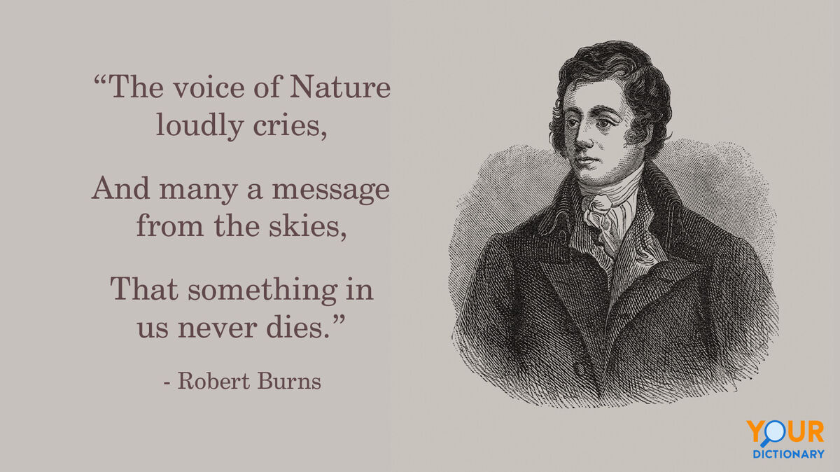 Portrait of Robert Burns with quote