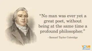 Portrait of Samuel Taylor Coleridge with quote