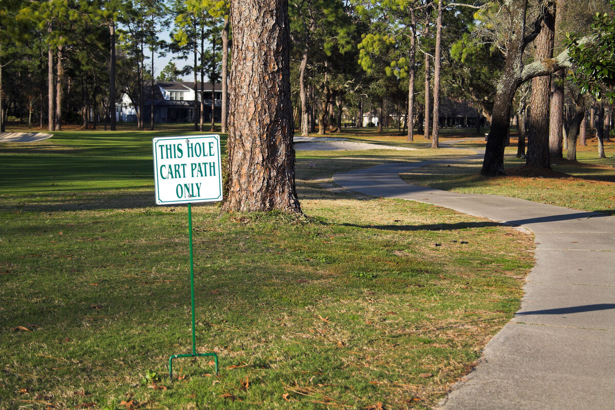 Sign indicating Cart Path Only rule in effect
