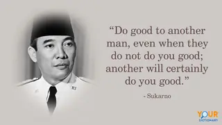 Portrait of Sukarno With Quote