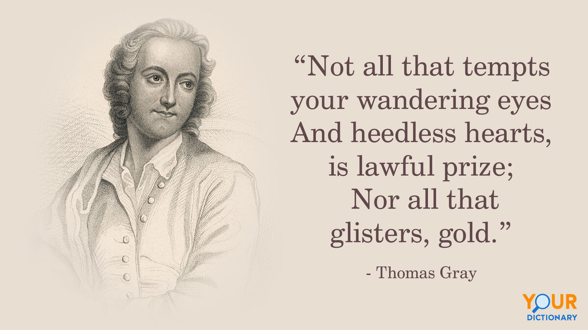 Portrait Of Thomas Gray With Quote