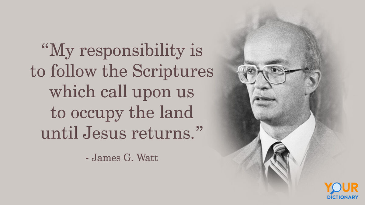 Portrait Of James G. Watt With Quote