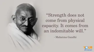 Portrait Of Mahatma Gandhi With Quote
