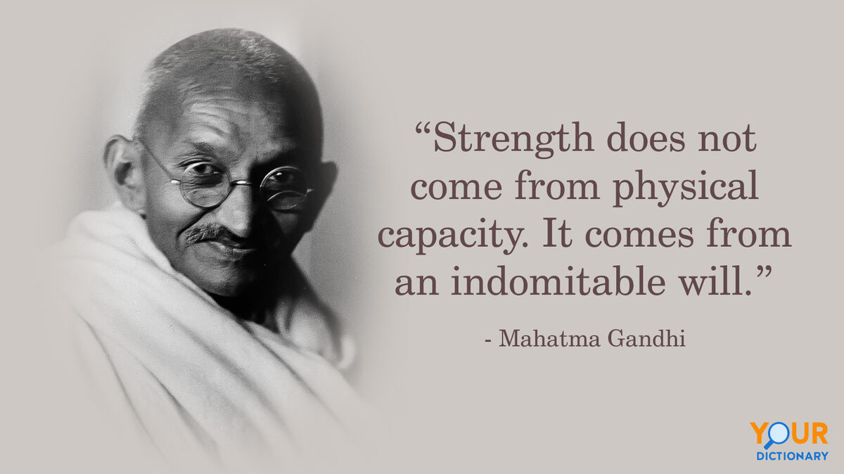 Portrait Of Mahatma Gandhi With Quote