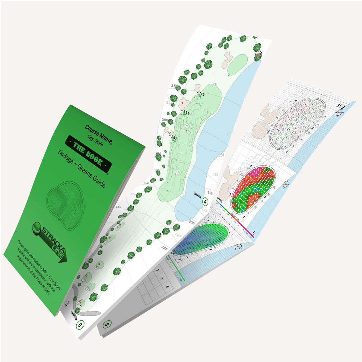 StrackaLine yardage book and greens guide