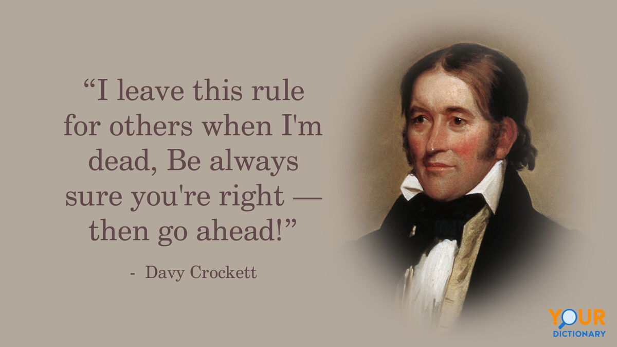Portrait Of Davy Crockett With Quote