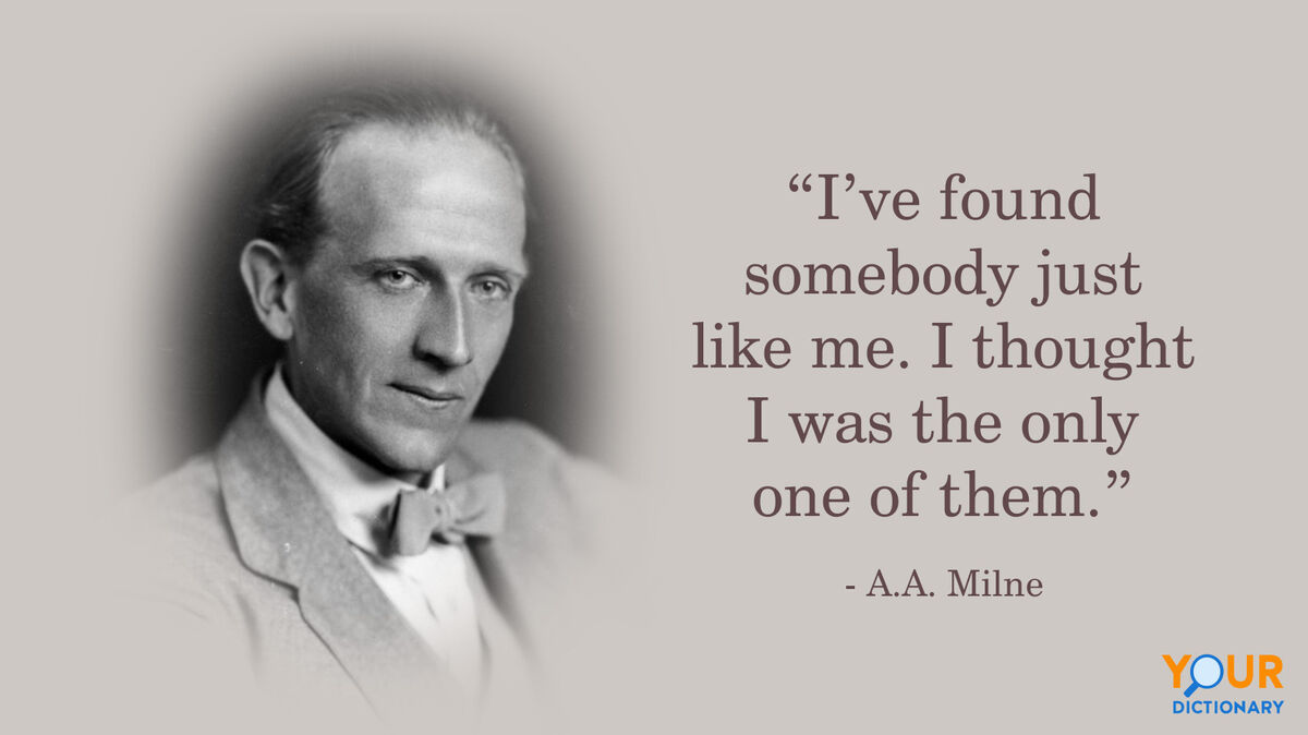 Portrait Of A.A. Milne With Quote