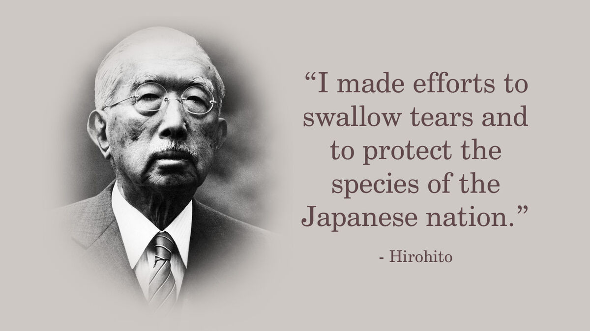 Portrait Of Hirohito With Quote