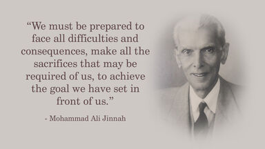 Portrait Of Mohammad Ali Jinnah With Quote