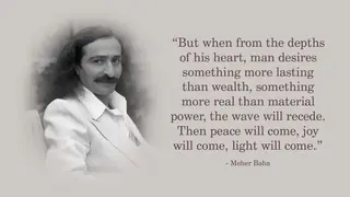 Portrait Of Meher Baba With Quote