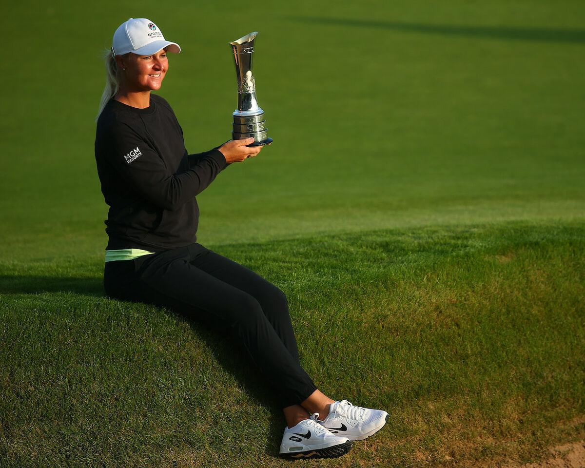 Women's Open winner with trophy