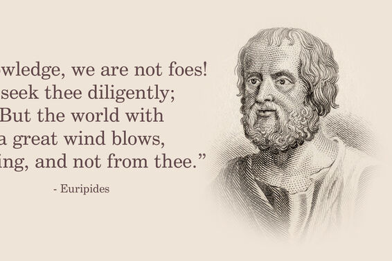 Portrait Of Euripides With Quote