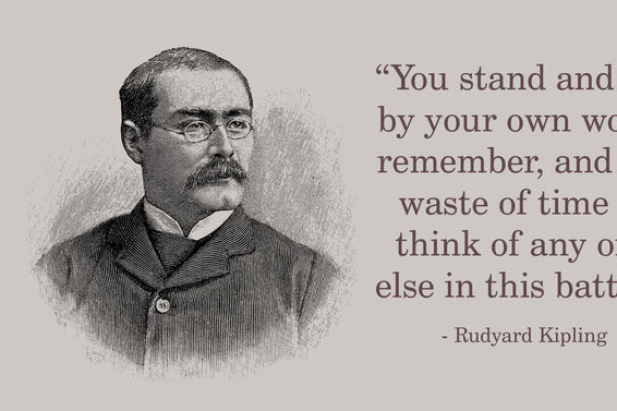 Portrait Of Rudyard Kipling With Quote