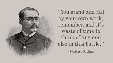 Portrait Of Rudyard Kipling With Quote