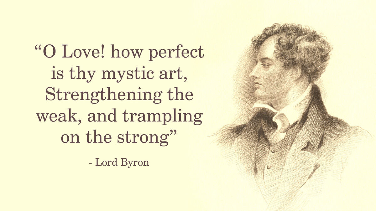Portrait Of Lord Byron With Quote