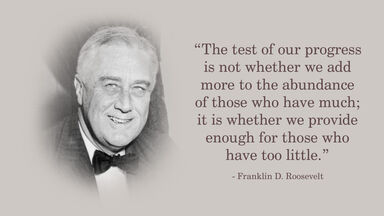 Portrait Of Franklin D. Roosevelt With Quote