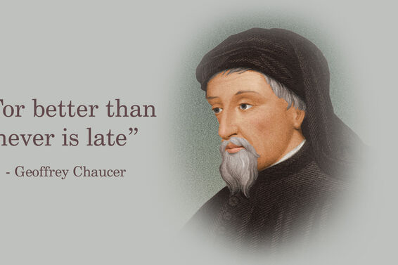 Portrait Of Geoffrey Chaucer With Quote