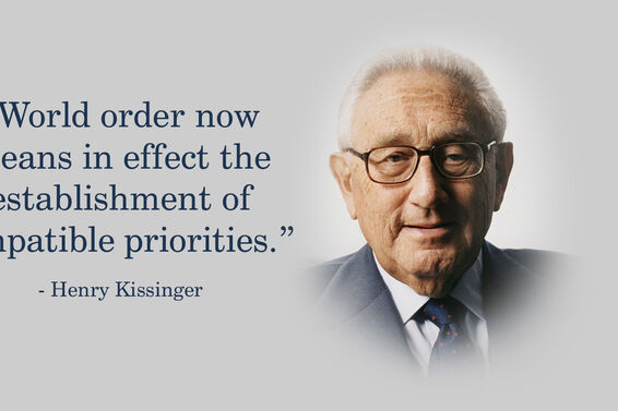 Portrait Of Henry Kissinger With Quote
