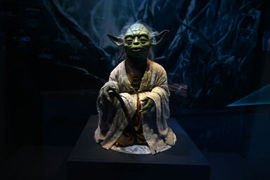 A life-size figurine of Yoda from the Star Wars series A life-size figurine of Yoda from the Star Wars series