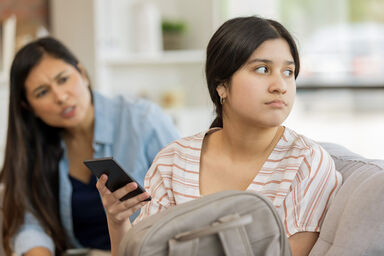 As mom speaks, teen deliberately ignores her by looking away
