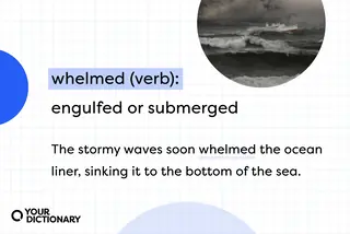 definition of "whelmed" with example sentence from the article