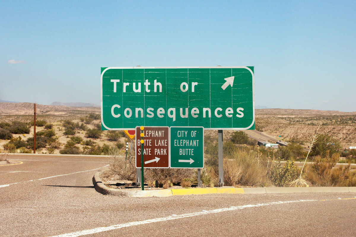 Road Sign Truth or Consequences NM