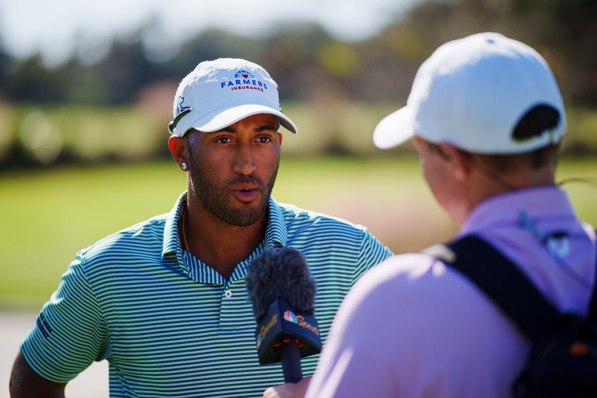 Willie Mack III talks to media after the final round of Korn Ferry Tour Q-School