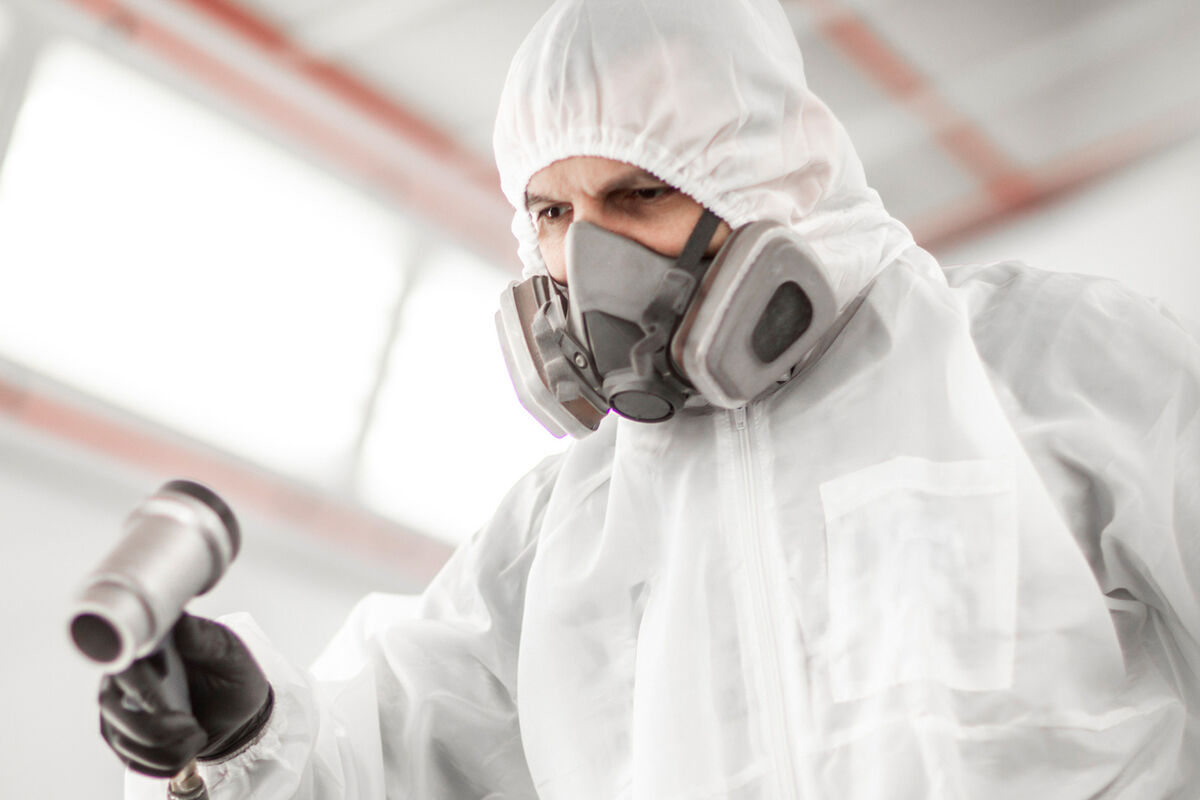 Man using an Air-Purifying Respirator