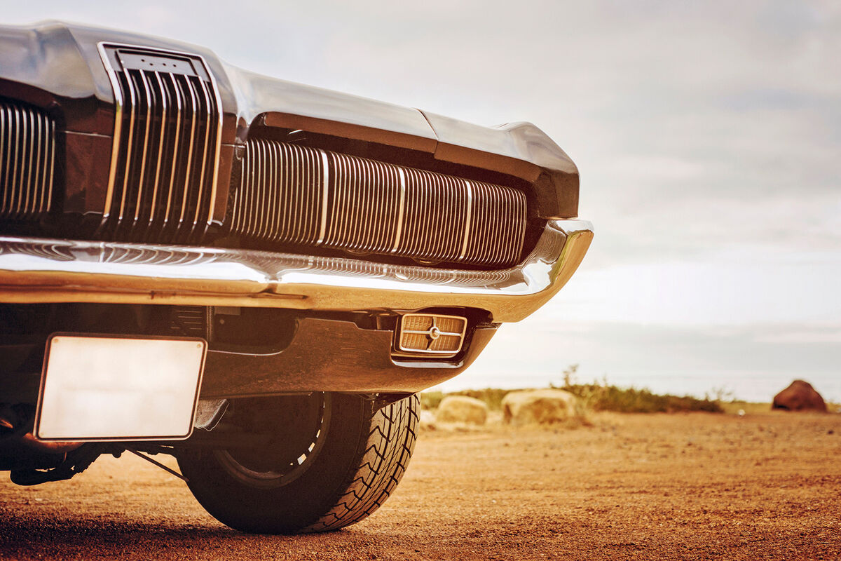 Close up grille of vintage car