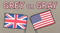 words grey or gray with flags