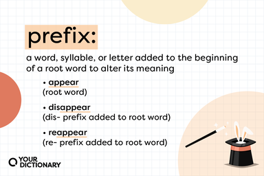 The definition of prefix and some examples from the article.