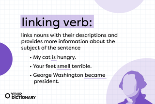 Definition and example sentences using linking verbs from the article.