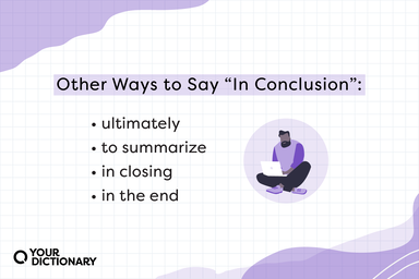 Some alternatives for "in conclusion" in a list from the article.