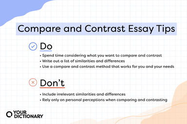 three tips for what to do and two tips for what not to do in a compare and contrast essay restated from the article