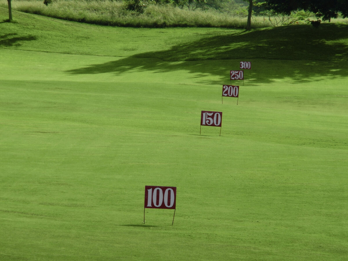 Driving Range with yardages marked