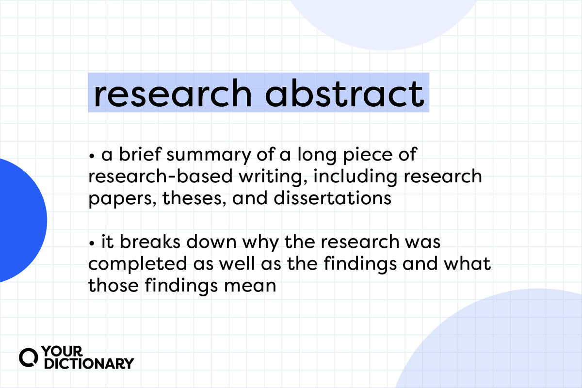 Definition of a research abstract and what it includes as explained in the article.