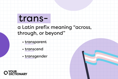 Meaning of the prefix "trans" and some words where it's used.