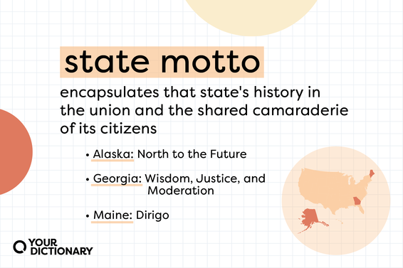 Meaning of a "state motto" with a couple examples from the article.