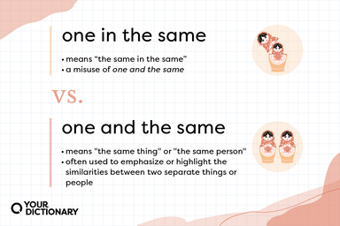 "one and the same" and "one in the same" meanings from the article.