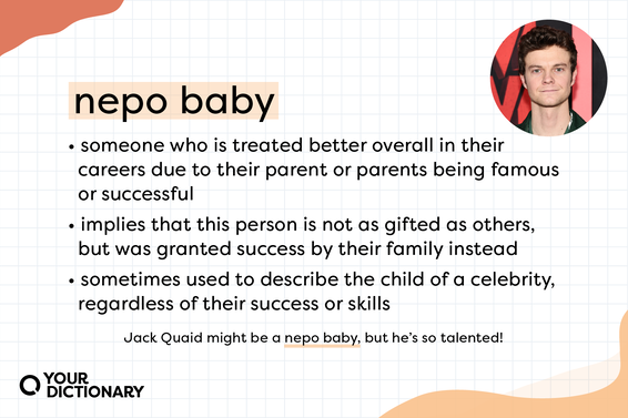 Meaning of the term "nepo baby" as explained in the article.