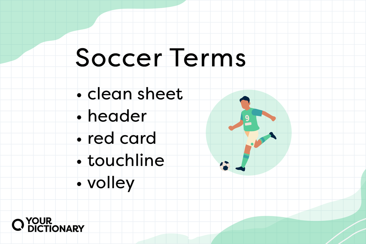 List of 5 soccer terms from the article.
