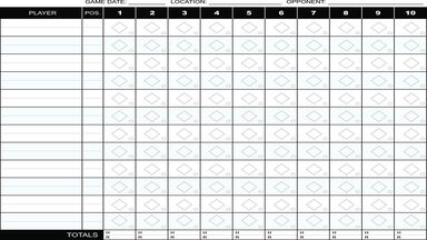 Baseball scorecard example